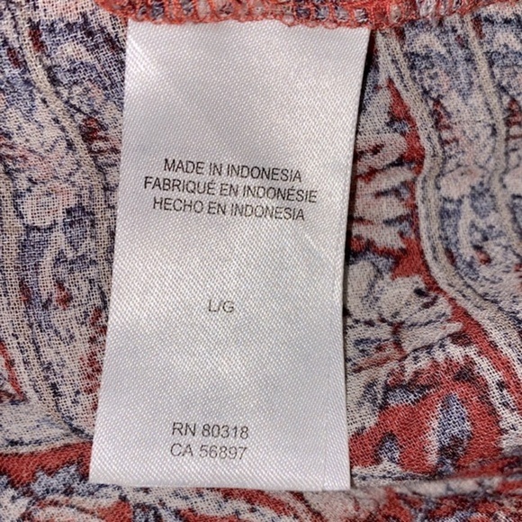 Lucky Brand red floral top size large - Picture 8 of 9